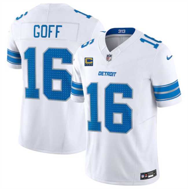 Men & Women & Youth Detroit Lions #16 Jared Goff White 2024 F.U.S.E. With 4-Star C Patch Vapor Limited Stitched Jersey->detroit lions->NFL Jersey